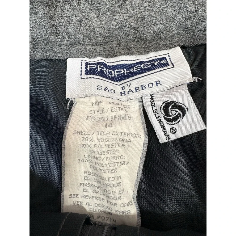 Prophecy‎ by Sag Harbor Pleated Pants Womens 14 Grey Excellent Wool Blend Tweed